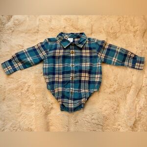 Gymboree Plaid Kids Shirt in Blue and Cream
